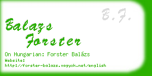 balazs forster business card