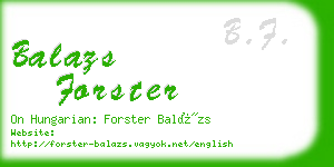 balazs forster business card